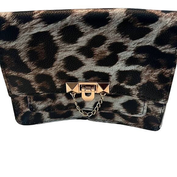 Fall leopard jaguar Animal Print Leopard Print Purse with gold chain strap - Picture 2 of 5